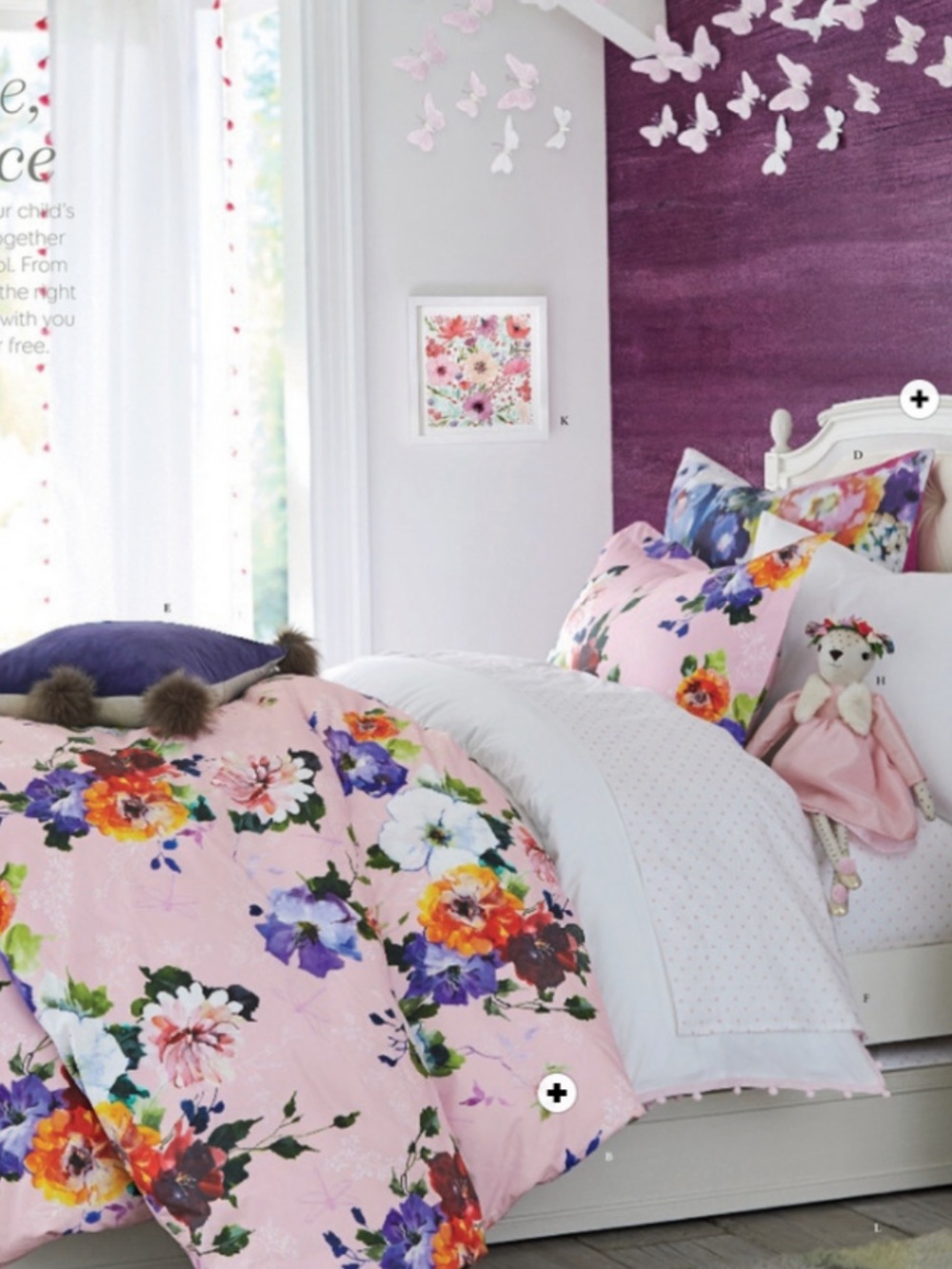 Pottery Barn kids organic cotton, twin size hannah duvet, cover  floor model